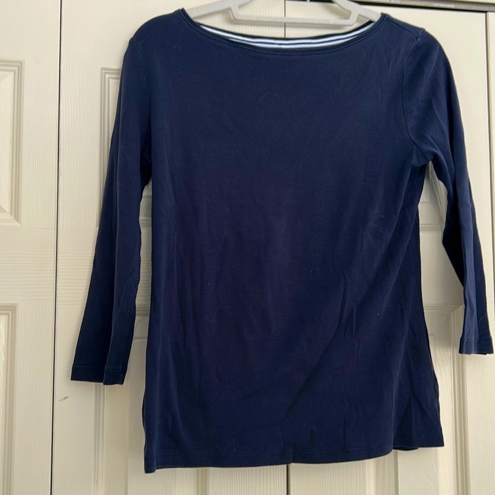 Classic indigo Talbots 3/4 length sleeve Top size S